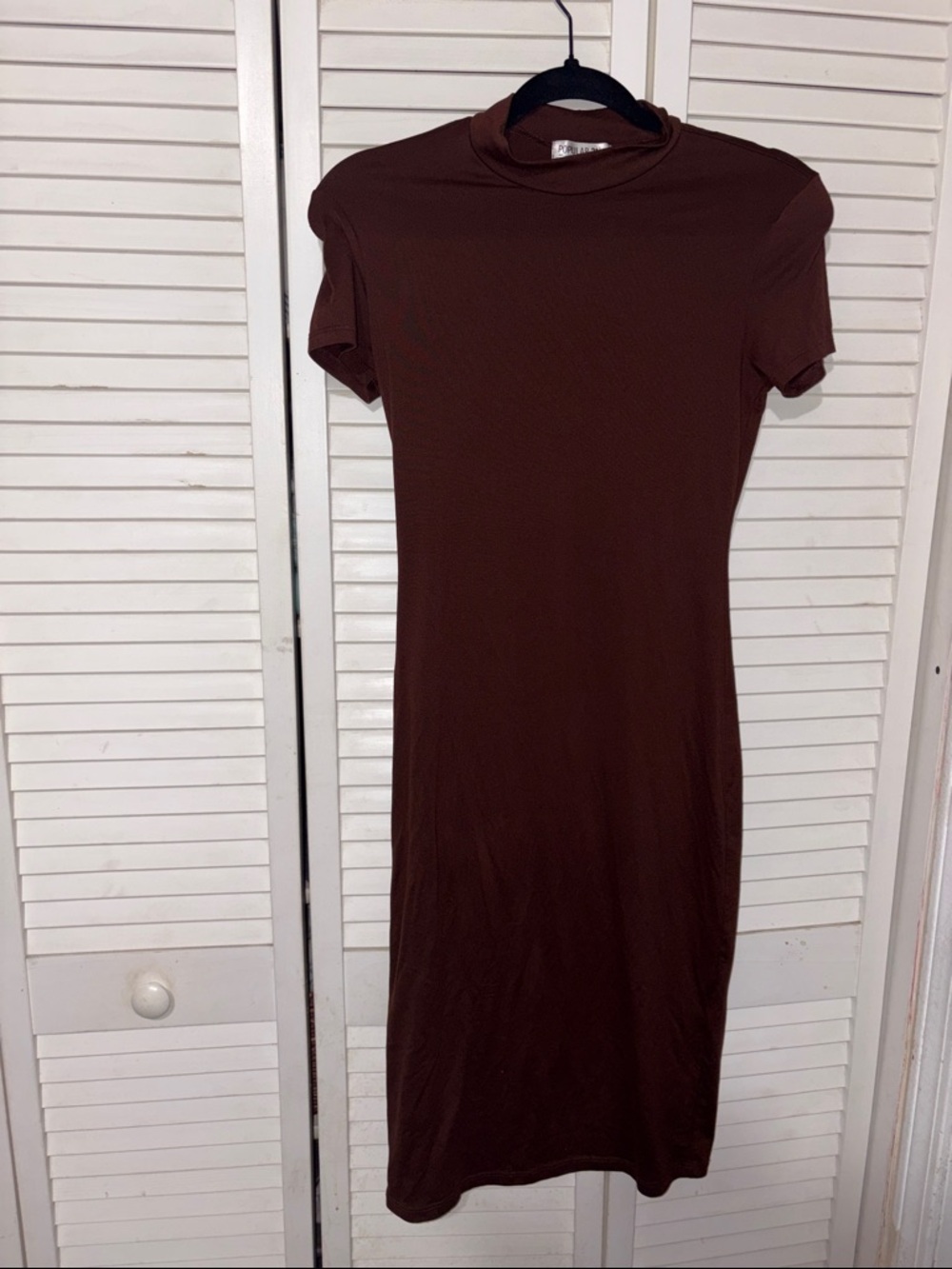 Women's Brown Short Sleeve Midi Dress